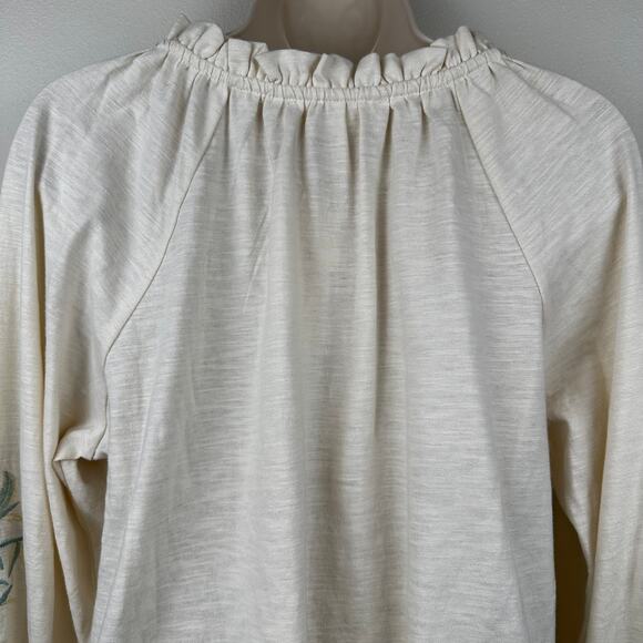 NEW Solitaire Embroidered Top Blouse Cream Women's Sm Peasant Boho Cottagecore - Picture 8 of 12